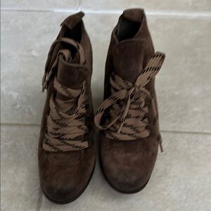 Boutique 9 Brown Lace Up Boots with Suede Finish